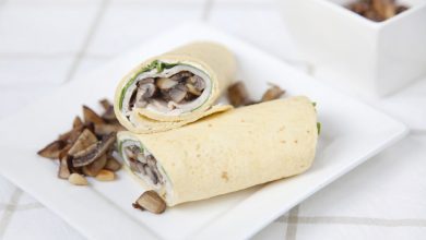 wrap met champignons en roomkaas