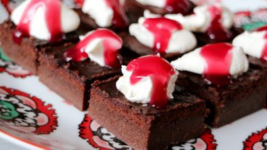 Brownies met mascarpone en kersensaus - AllinMam.com