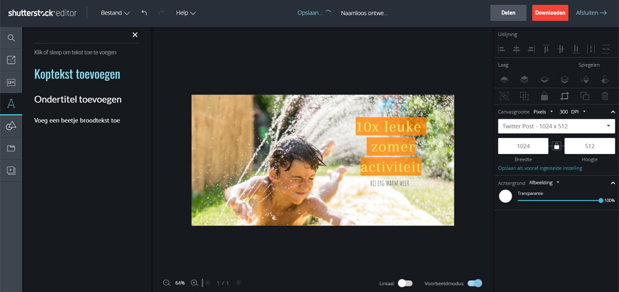 Shutterstock foto editor: gratis online layout programma - AllinMam.com