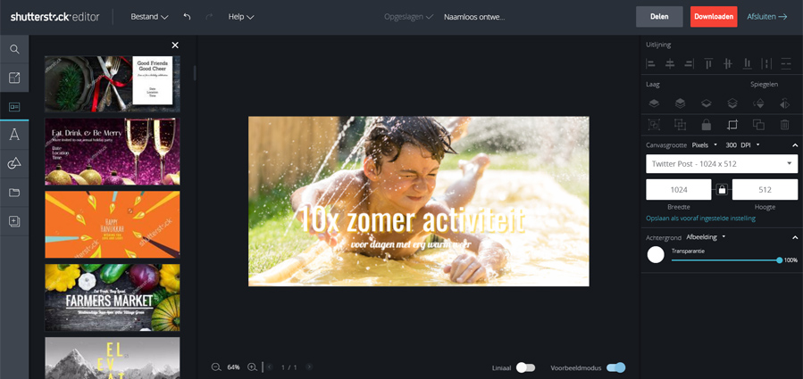 Shutterstock foto editor: gratis online layout programma - AllinMam.com