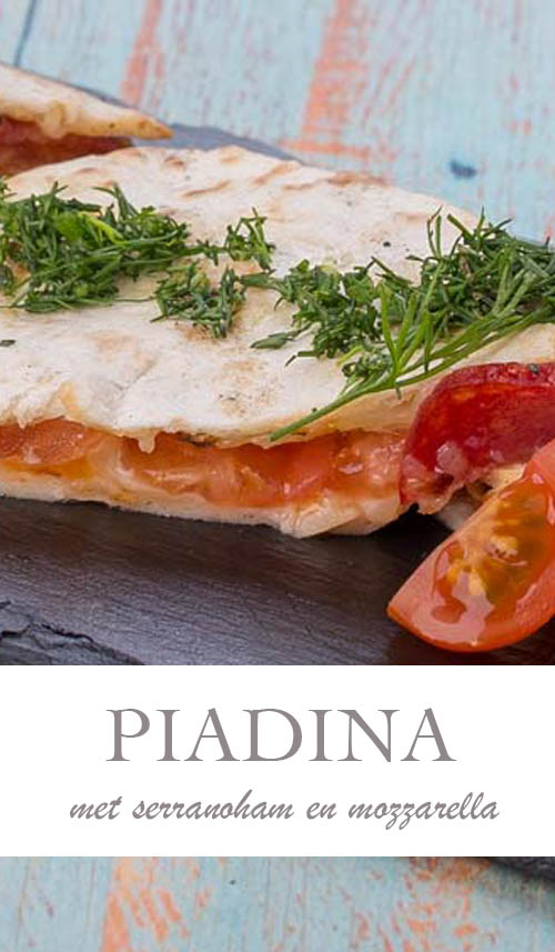 Piadina met vulling van rucola, serranoham en mozzarella - AllinMam.com