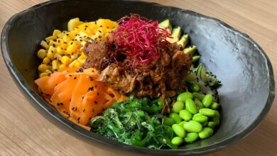 Recept voor pokebowl met pulled chicken, oosterse stijl - AllinMam.com